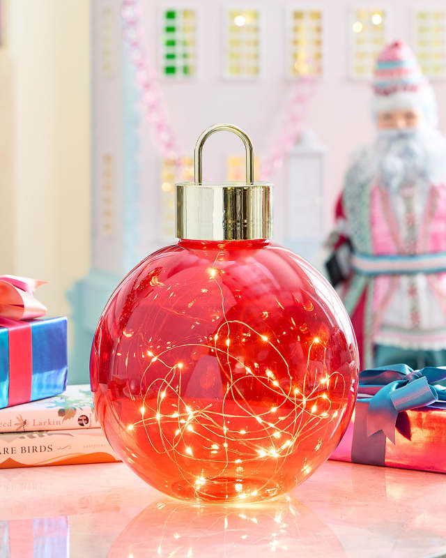 Radiant Red Twilight Orb Tabletop Ornament